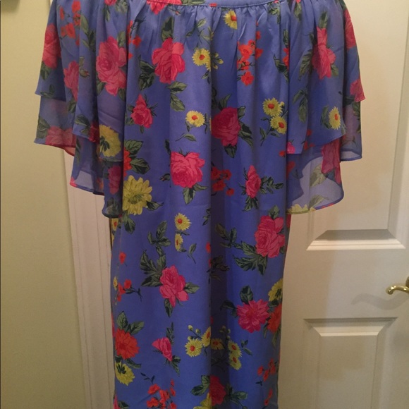 Ann Taylor flutter sleeve lilac print top - Picture 7 of 7